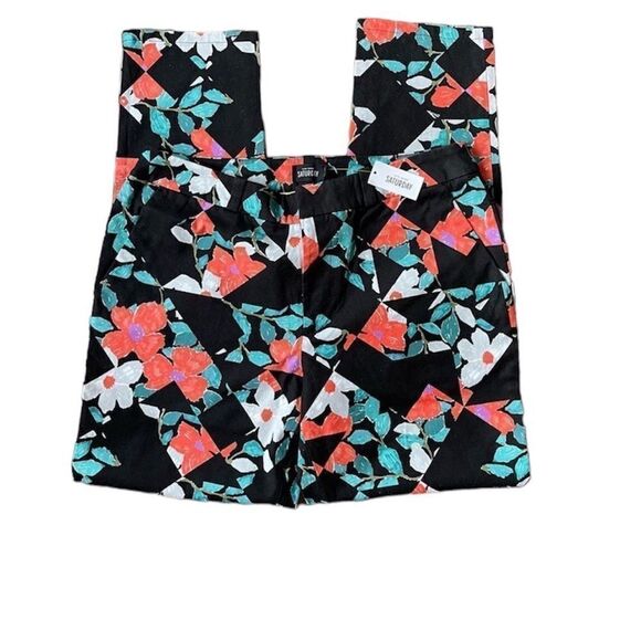 Kate Spade Saturday floral cropped cotton pants size 2 NEW - Picture 1 of 12